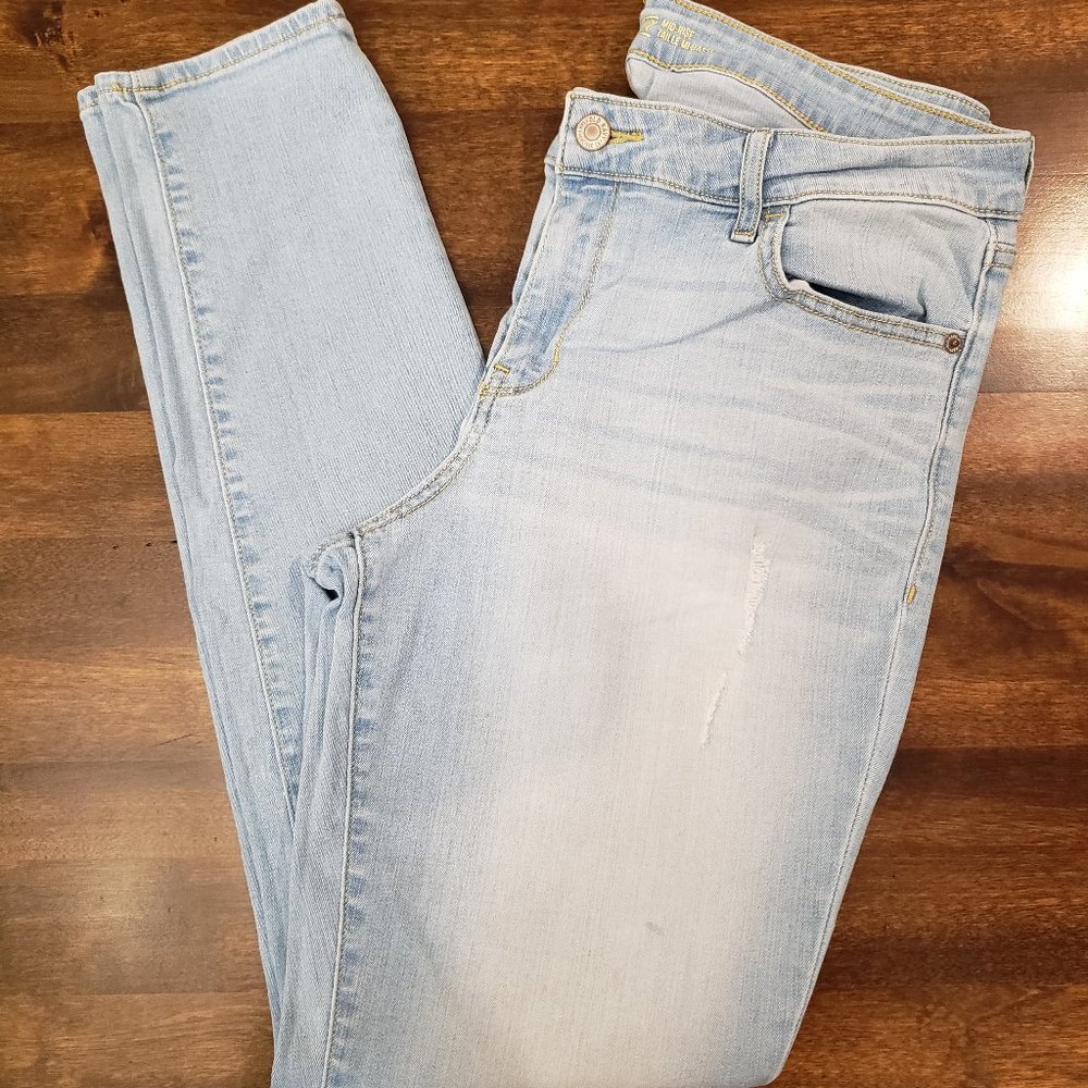 Old Navy The Rock Star Mid-Rise Skinny Leg Light Wash Pants